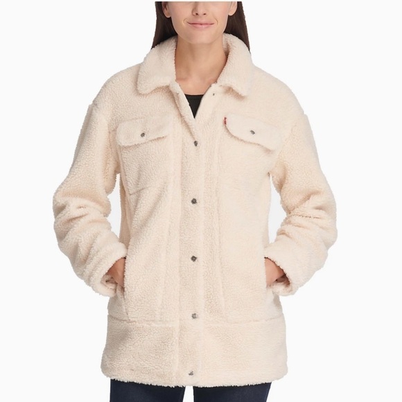 Women’s Levi’s Long Sherpa Trucker Jacket - Picture 2 of 16